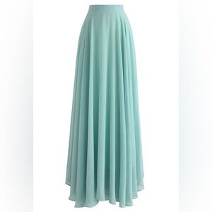 Chicwish chiffon Mint Maxi Skirt/XXL